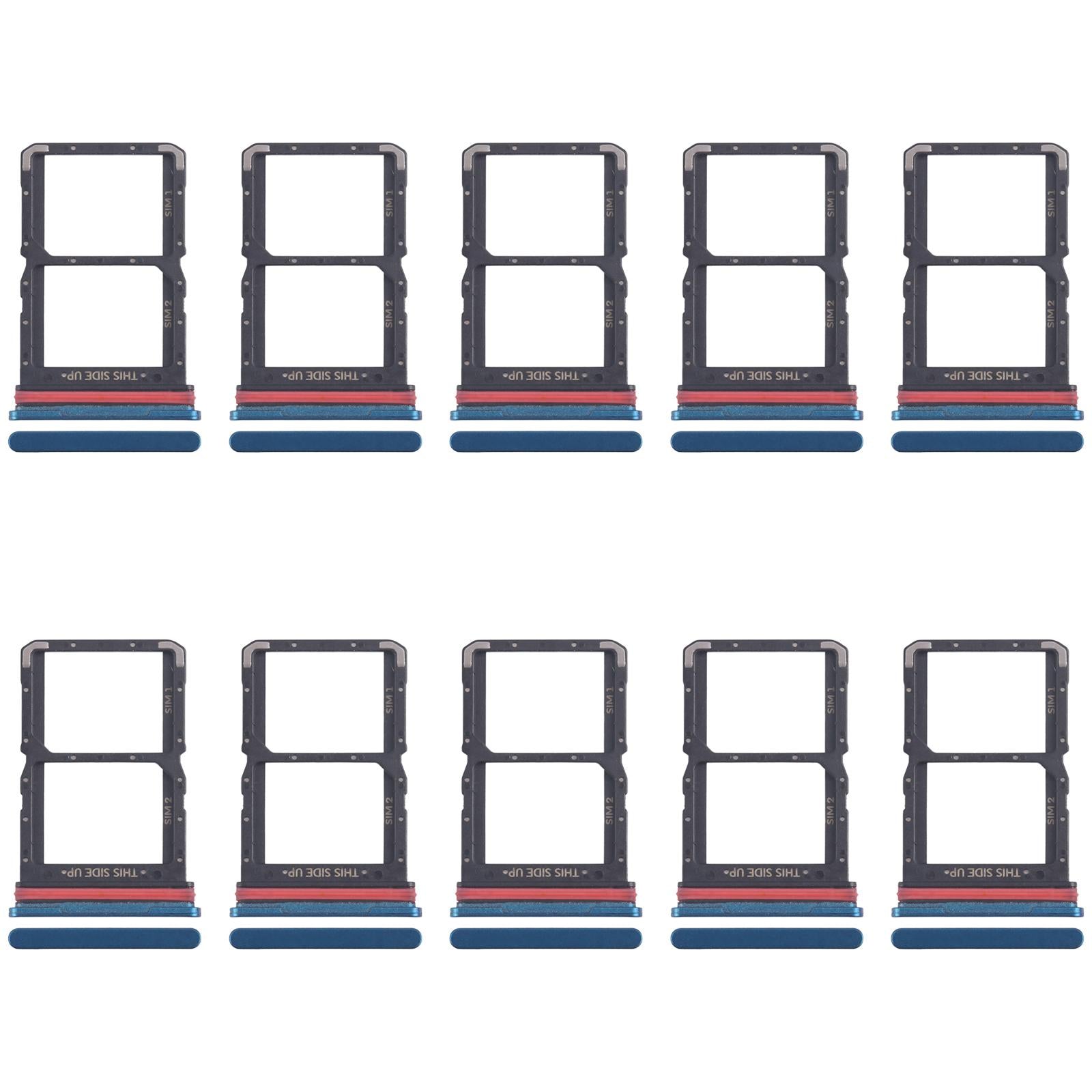For Motorola Moto G71 5G XT2169-1 XT2169-2 10pcs Original SIM Card Tray + SIM Card Tray (Blue)