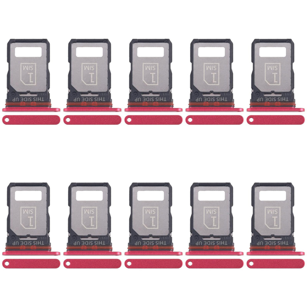 For Motorola Edge 30 Fusion XT2243-1 10pcs Original SIM Card Tray + SIM Card Tray (Red)