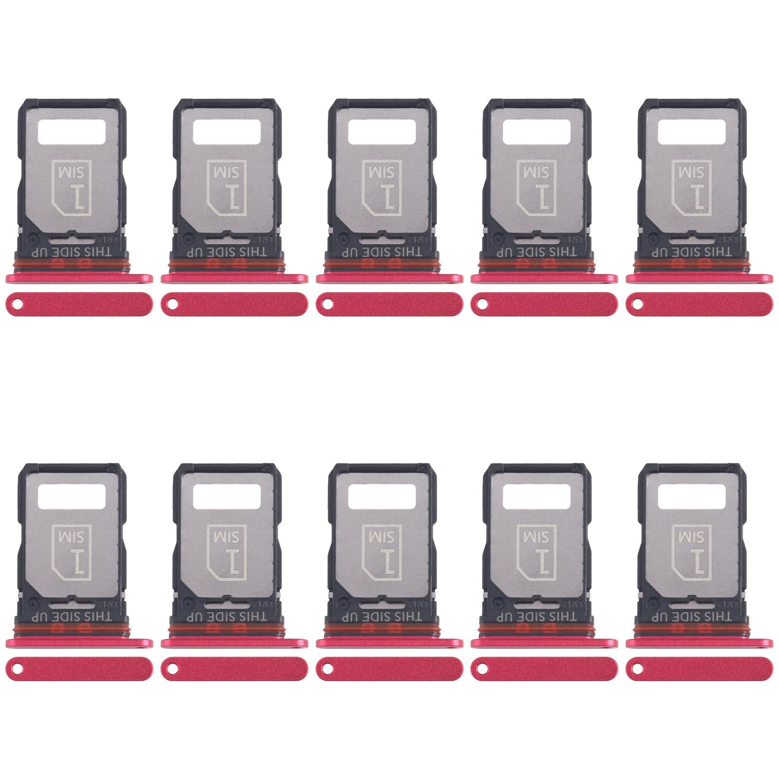 For Motorola Edge 30 Fusion XT2243-1 10pcs Original SIM Card Tray + SIM Card Tray (Red)