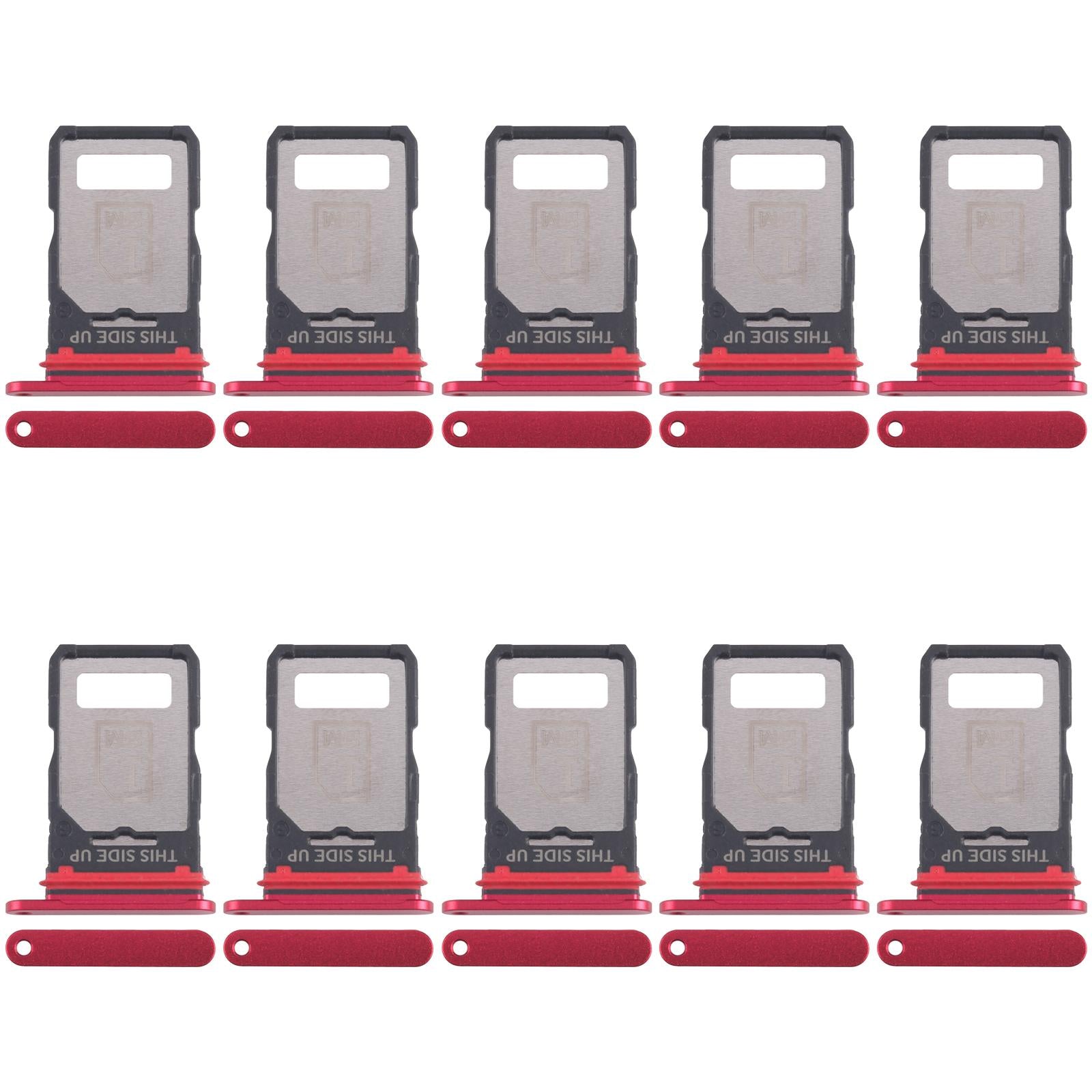 For Motorola Edge 40 XT2303-2 10pcs Original SIM Card Tray + SIM Card Tray (Red)