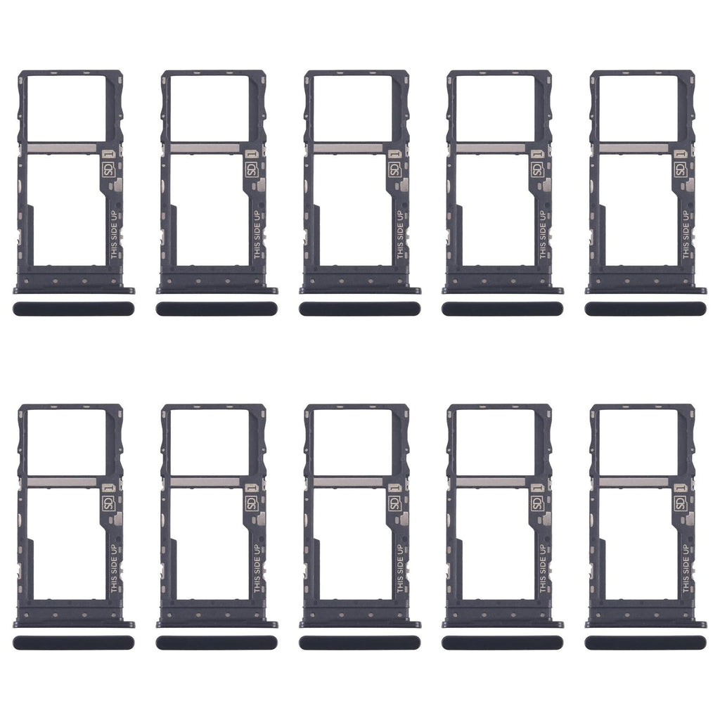 For Motorola Moto G 2022 10pcs Original SIM + Micro SD Card Tray (Black)