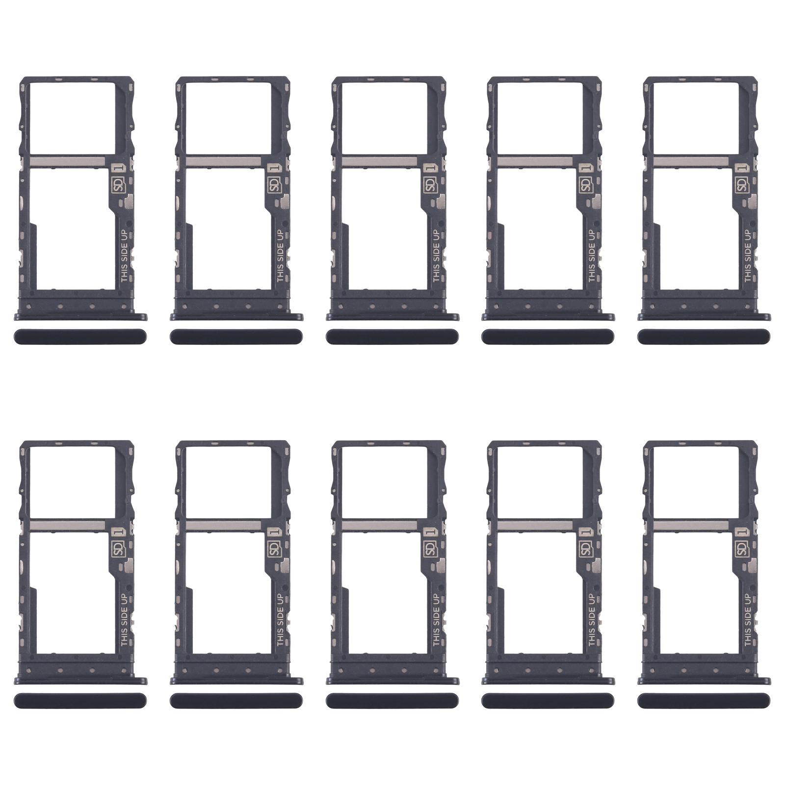 For Motorola Moto G 2022 10pcs Original SIM + Micro SD Card Tray (Black)