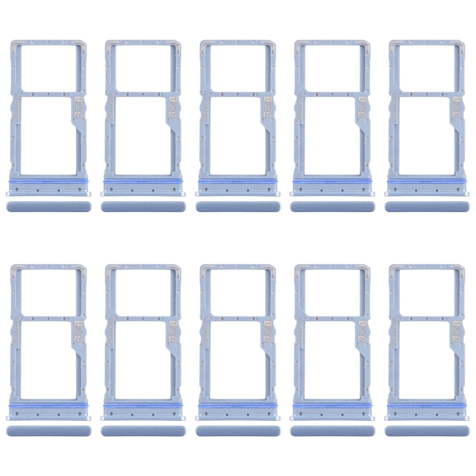 For Motorola Moto G31 XT2173-3 10pcs Original SIM + Micro SD Card Tray (Blue)
