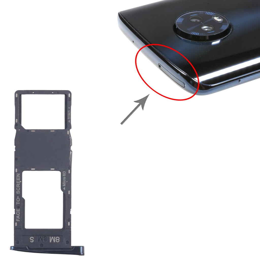 For Motorola Moto G6 Plus 10pcs Original SIM + Micro SD Card Tray (Black)