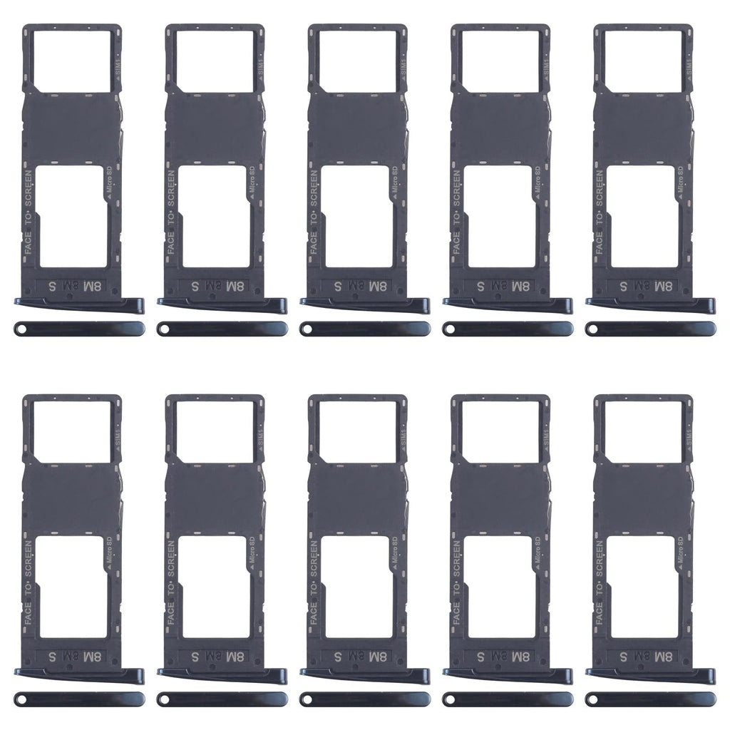 For Motorola Moto G6 Plus 10pcs Original SIM + Micro SD Card Tray (Black)