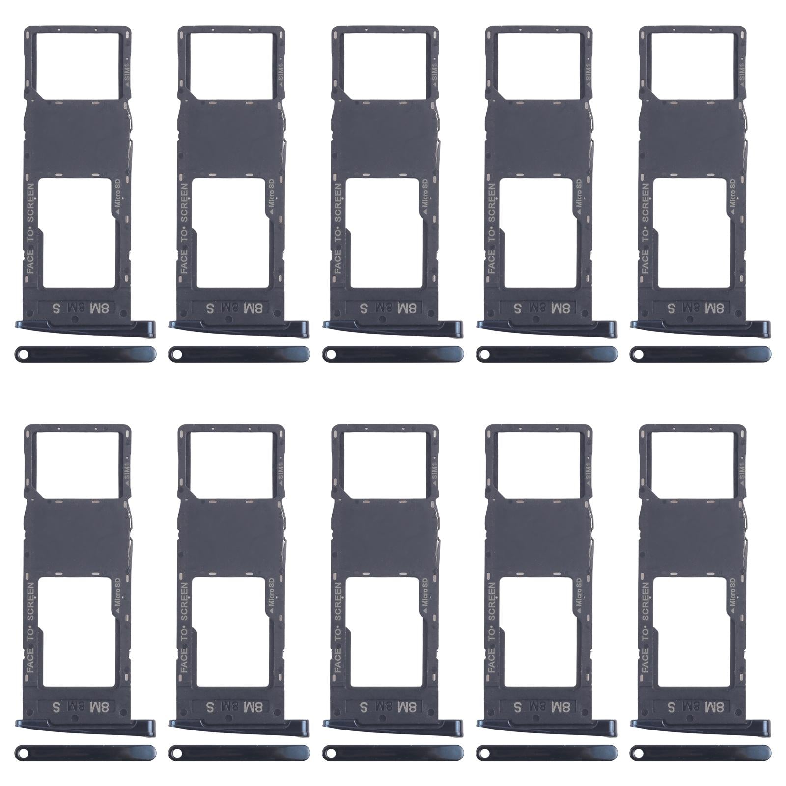 For Motorola Moto G6 Plus 10pcs Original SIM + Micro SD Card Tray (Black)