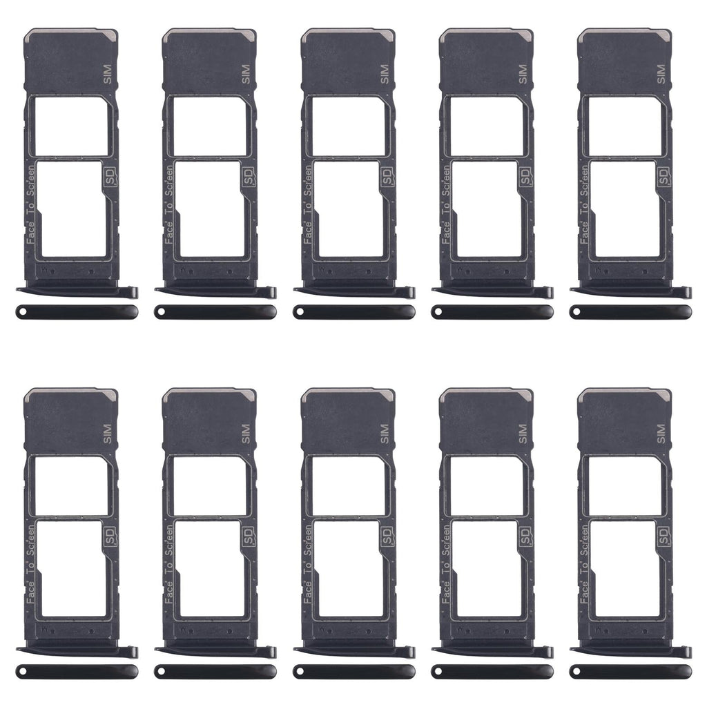 For Motorola Moto G7 Plus 10pcs Original SIM + Micro SD Card Tray (Black)