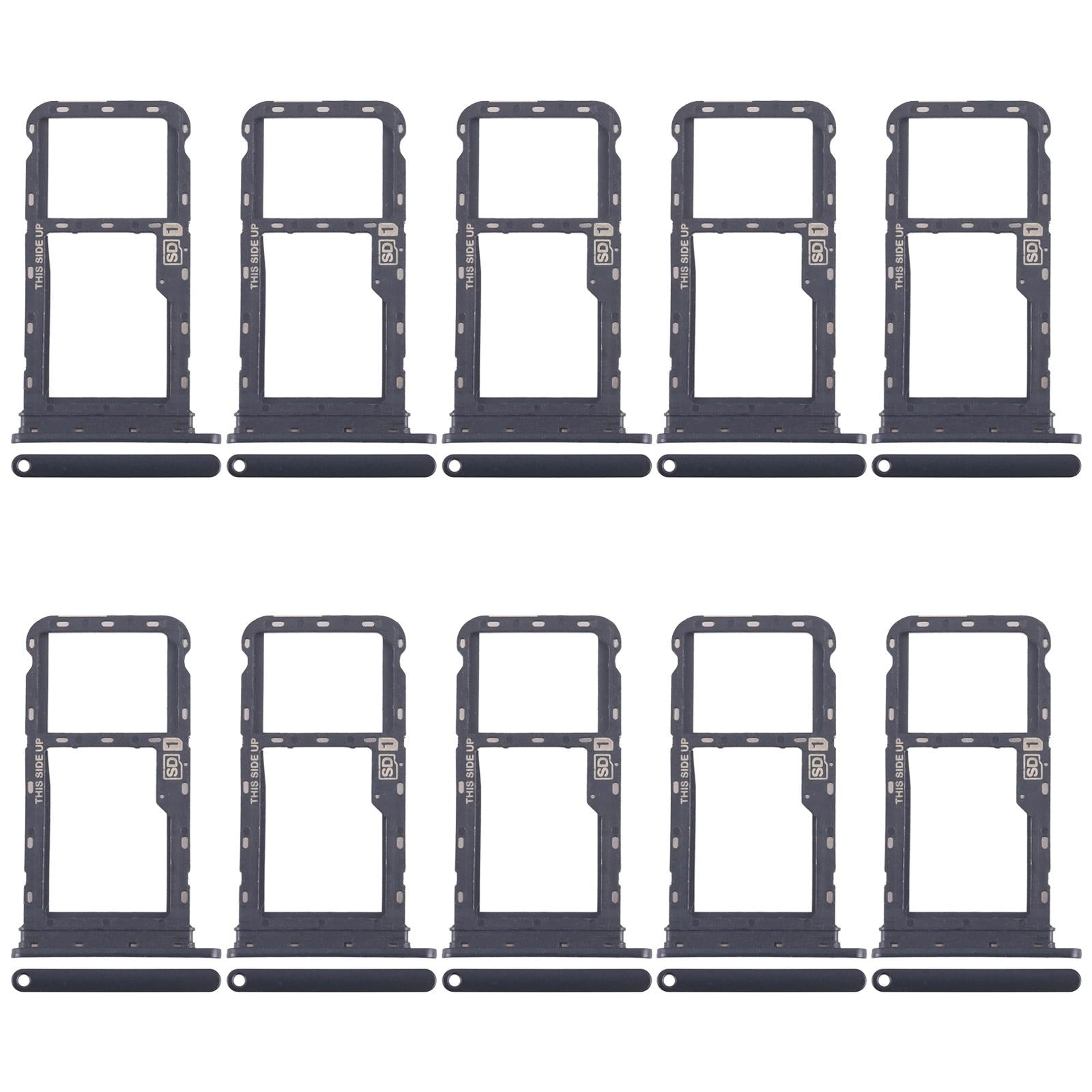 For Motorola Moto G60 10pcs Original SIM + Micro SD Card Tray (Black)
