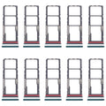 For Motorola Moto G04 10pcs Original SIM Card Tray + SIM Card Tray + Micro SD Card Tray (Green)