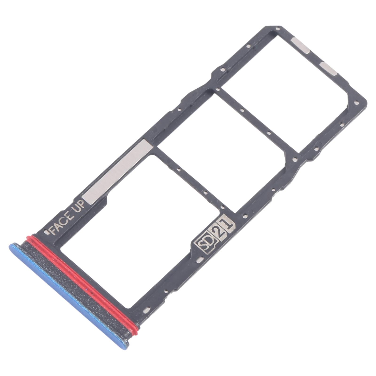 For Motorola Moto G04 10pcs Original SIM Card Tray + SIM Card Tray + Micro SD Card Tray (Blue)