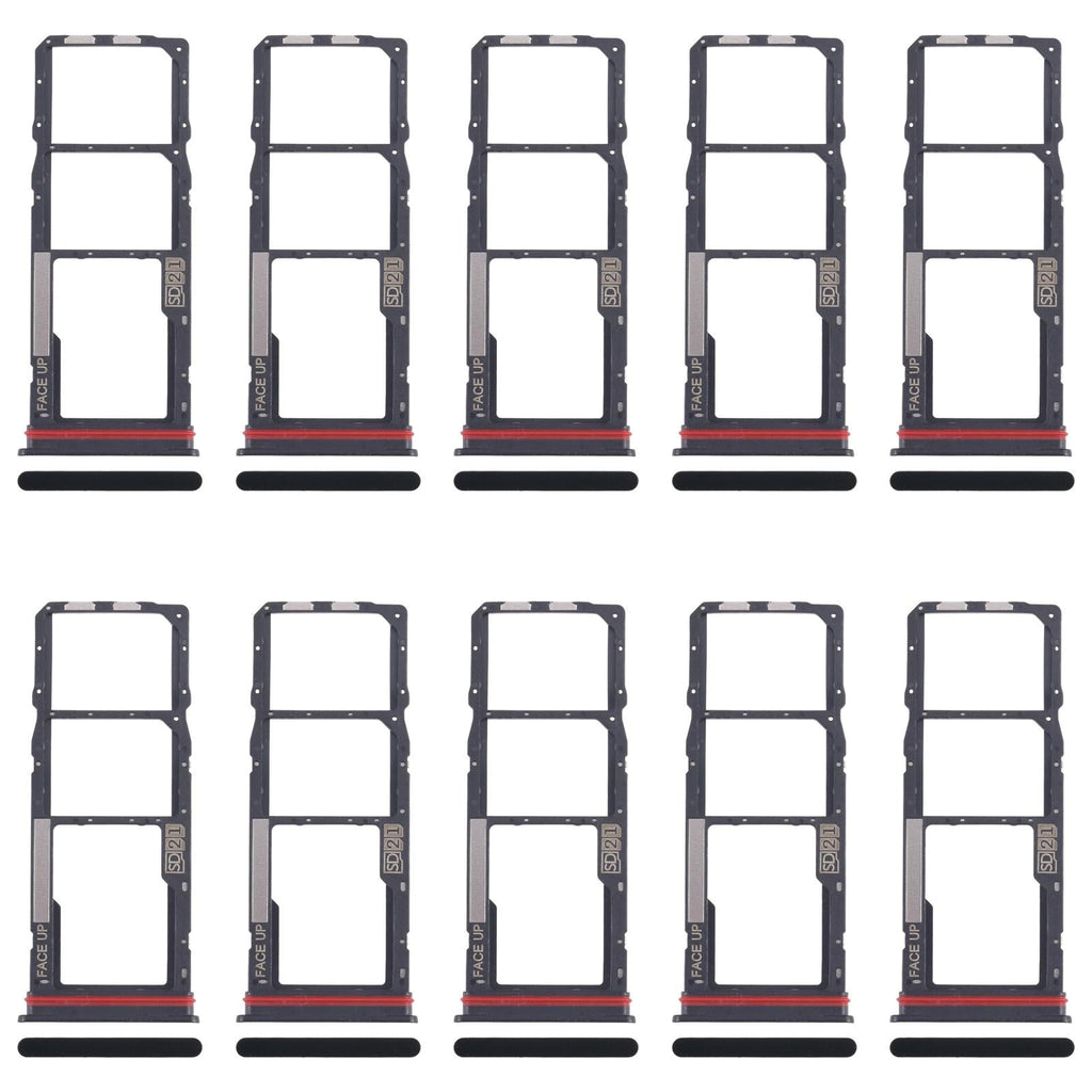 For Motorola Moto G04s 10pcs Original SIM Card Tray + SIM Card Tray + Micro SD Card Tray (Black)