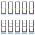 For Motorola Moto G04s 10pcs Original SIM Card Tray + SIM Card Tray + Micro SD Card Tray (Blue)