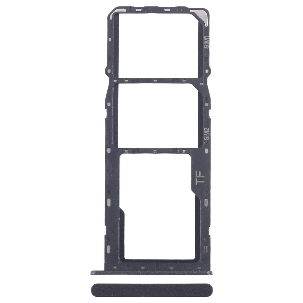 For ZTE Blade A35 SIM Card Tray + SIM Card Tray + Micro SD Card Tray (Black)