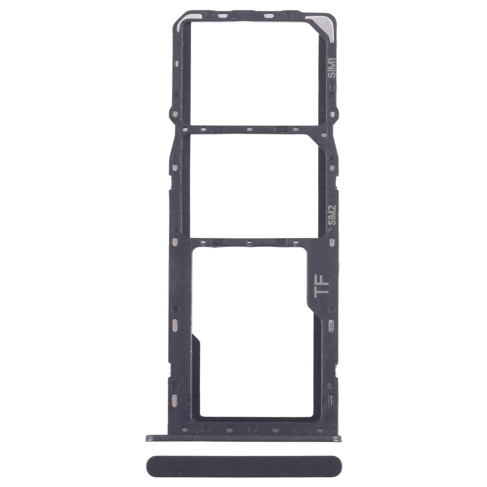 For ZTE Blade A35 SIM Card Tray + SIM Card Tray + Micro SD Card Tray (Black)