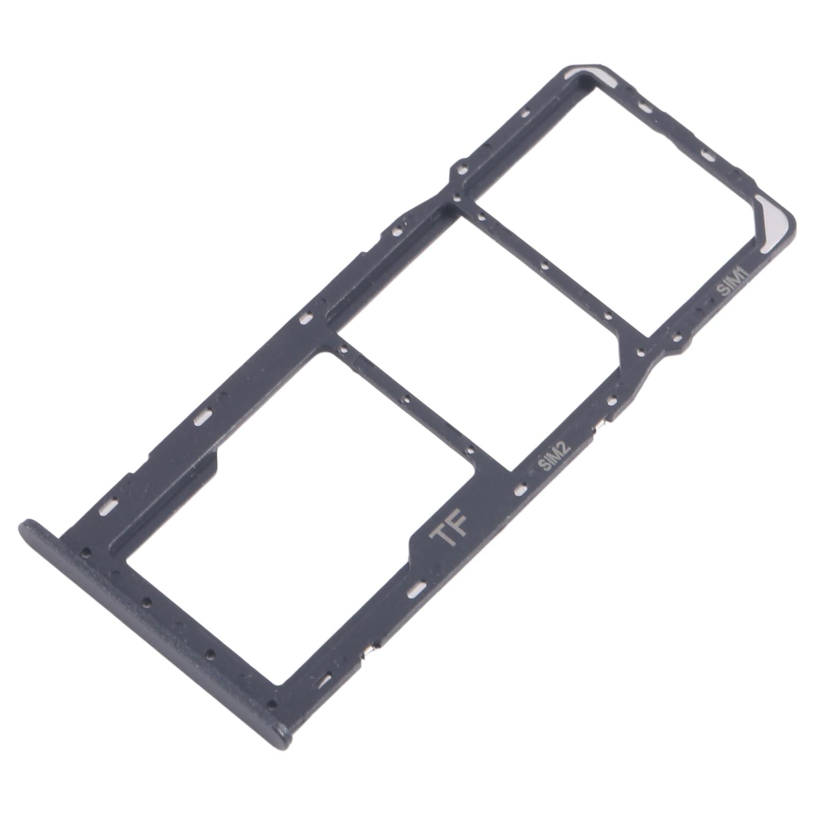 For ZTE Blade A35 SIM Card Tray + SIM Card Tray + Micro SD Card Tray (Black)