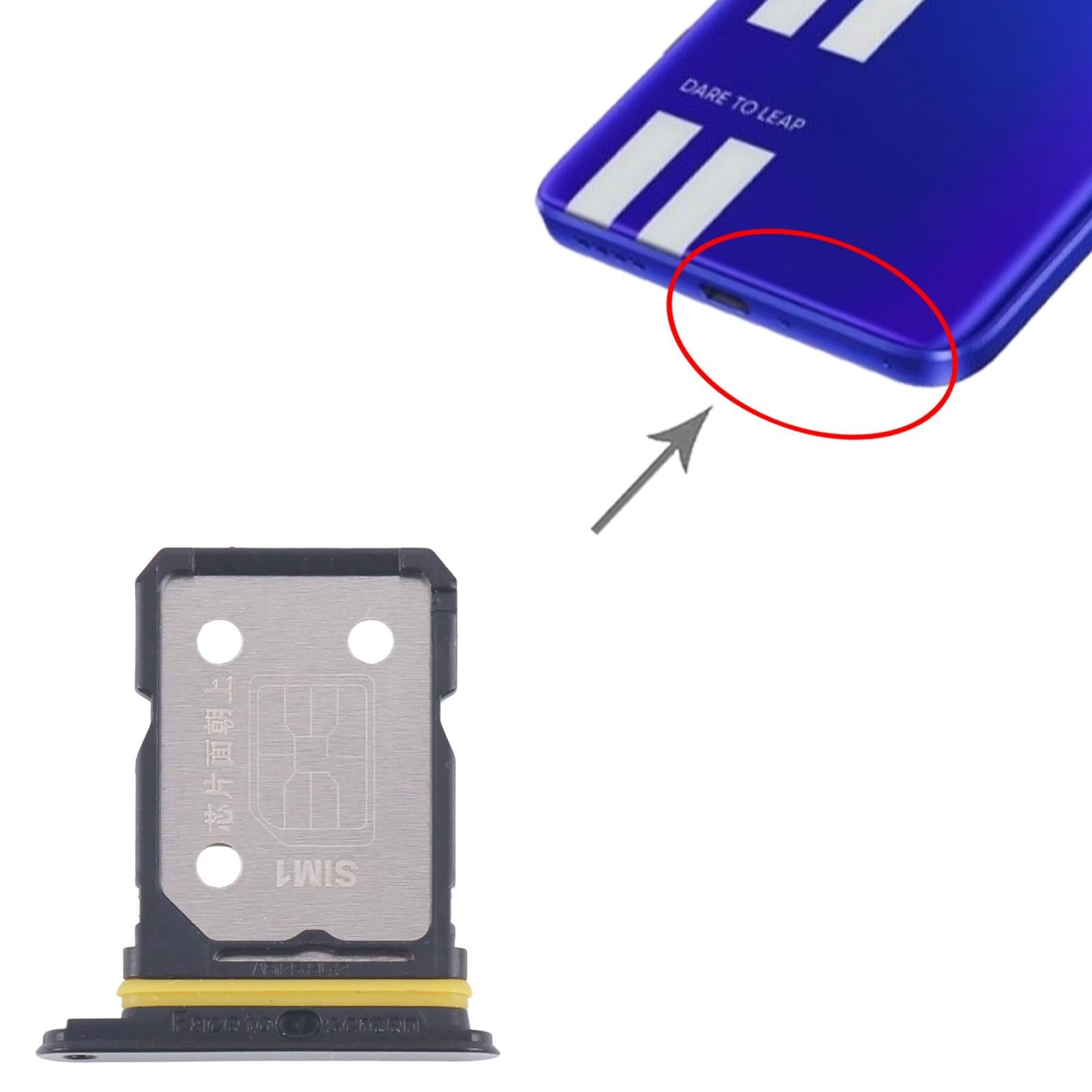 For Realme GT Neo 3 10pcs Original SIM Card Tray + SIM Card Tray (Black)