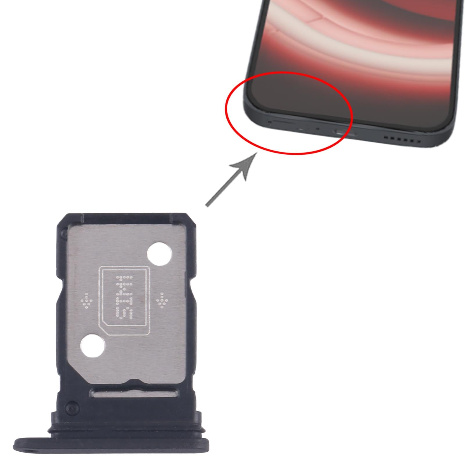 For Nothing Phone 2A SIM Card Tray + SIM Card Tray (Black)