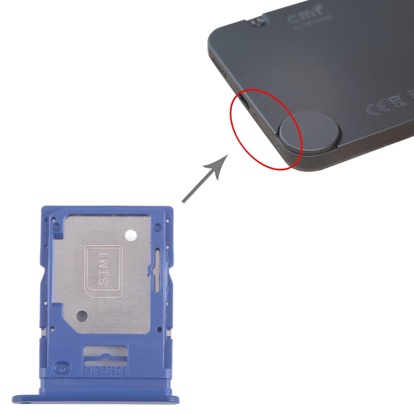 For Nothing Phone CMF Phone 1 SIM Card Tray + SIM / Micro SD Card Tray (Blue)