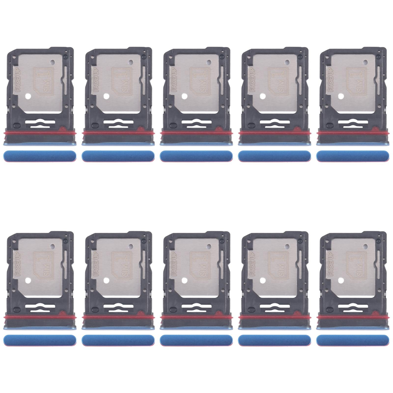 For Motorola Edge 60 10pcs Original SIM Card Tray + SIM Card Tray / Micro SD Card Tray (Blue)