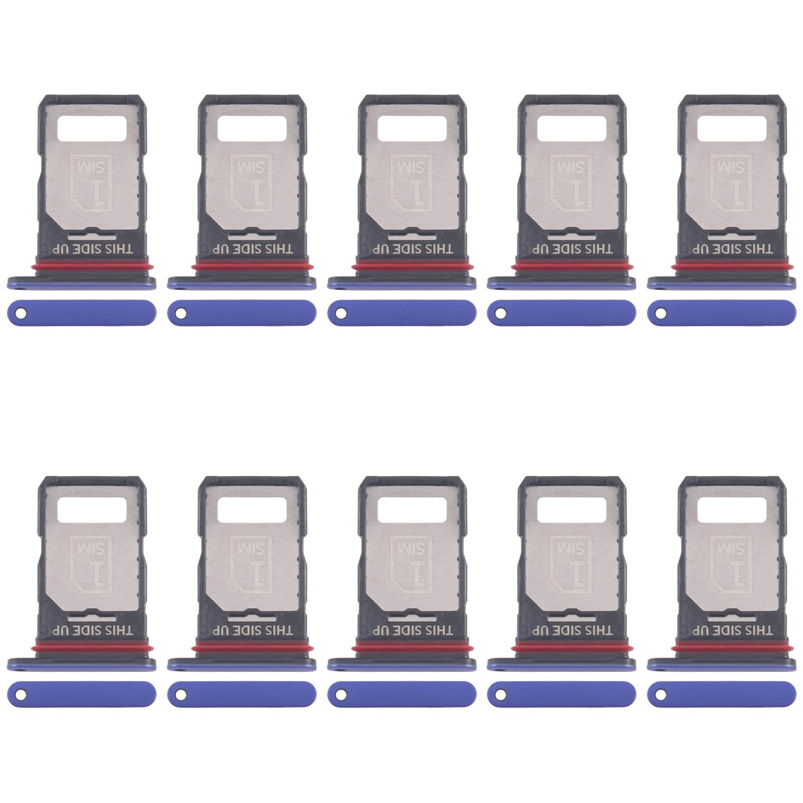 For Motorola Edge 60 Pro 10pcs Original SIM Card Tray + SIM Card Tray (Blue)