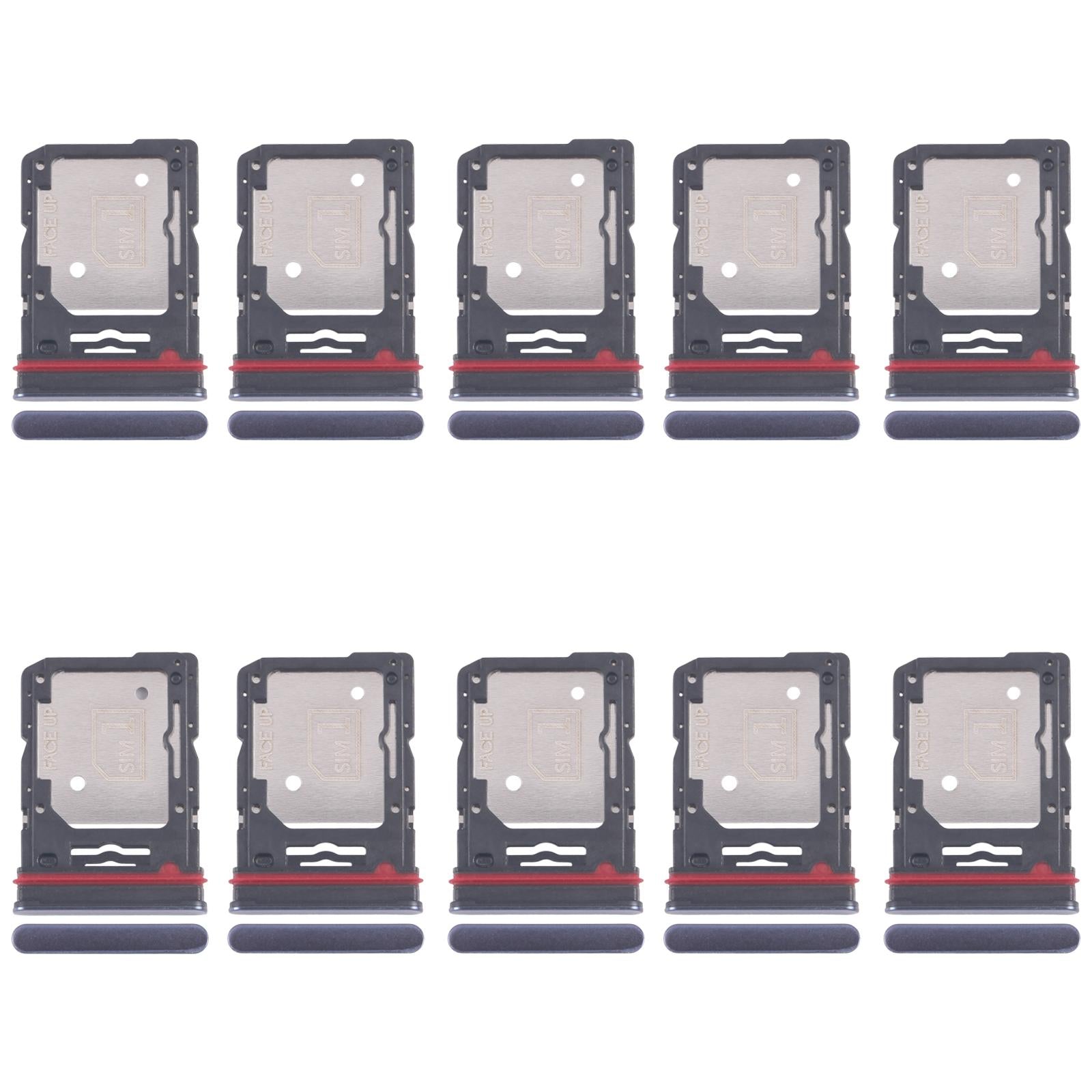 For Motorola Edge 60 Fusion 10pcs Original SIM Card Tray + SIM Card Tray / Micro SD Card Tray (Blue)