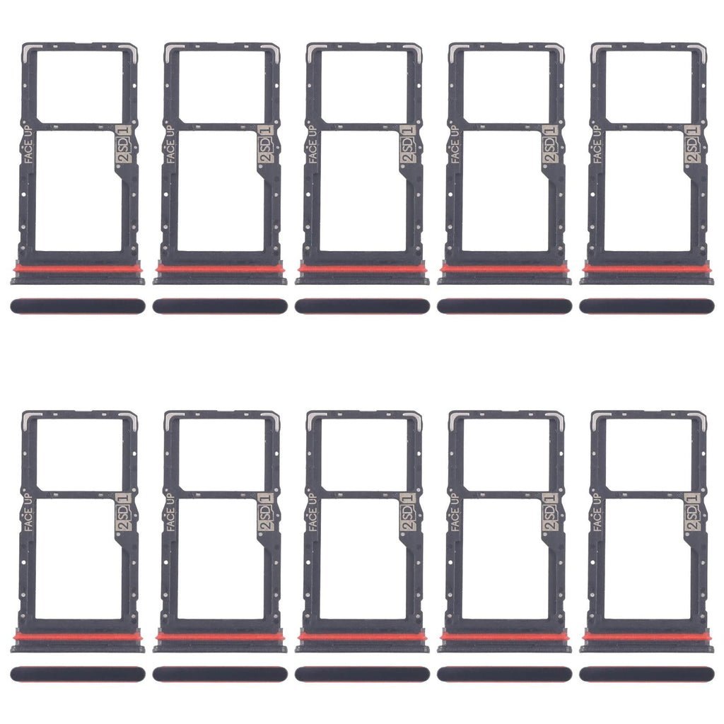 For Motorola Moto G56 10pcs Original SIM Card Tray + SIM / Micro SD Card Tray (Black)