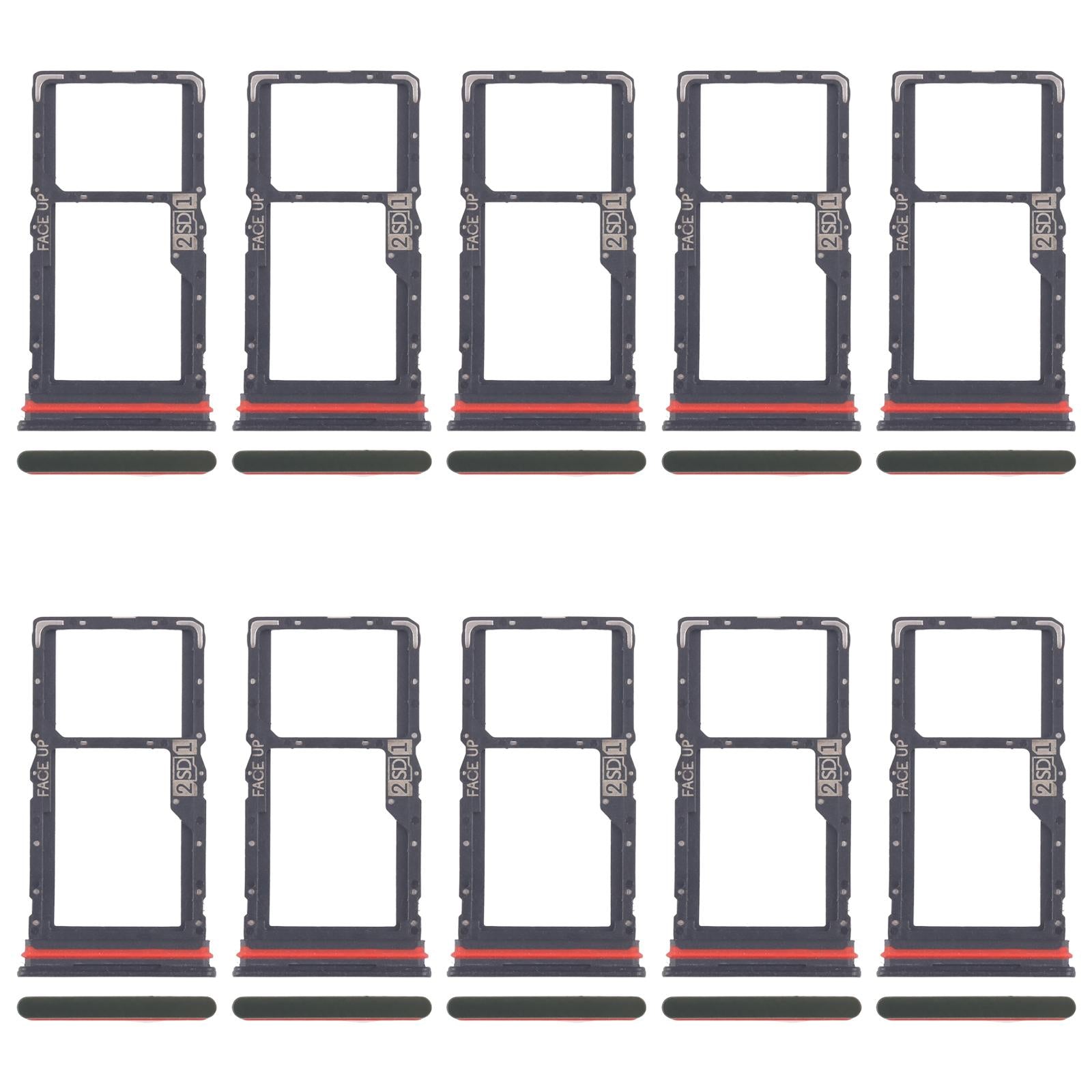 For Motorola Moto G56 10pcs Original SIM Card Tray + SIM / Micro SD Card Tray (Green)