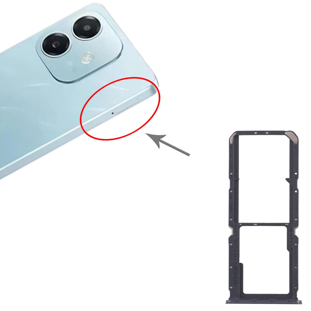 For OPPO A3x 4G CPH2641 10pcs Original SIM Card Tray + SIM Card Tray + Micro SD Card Tray (Black)