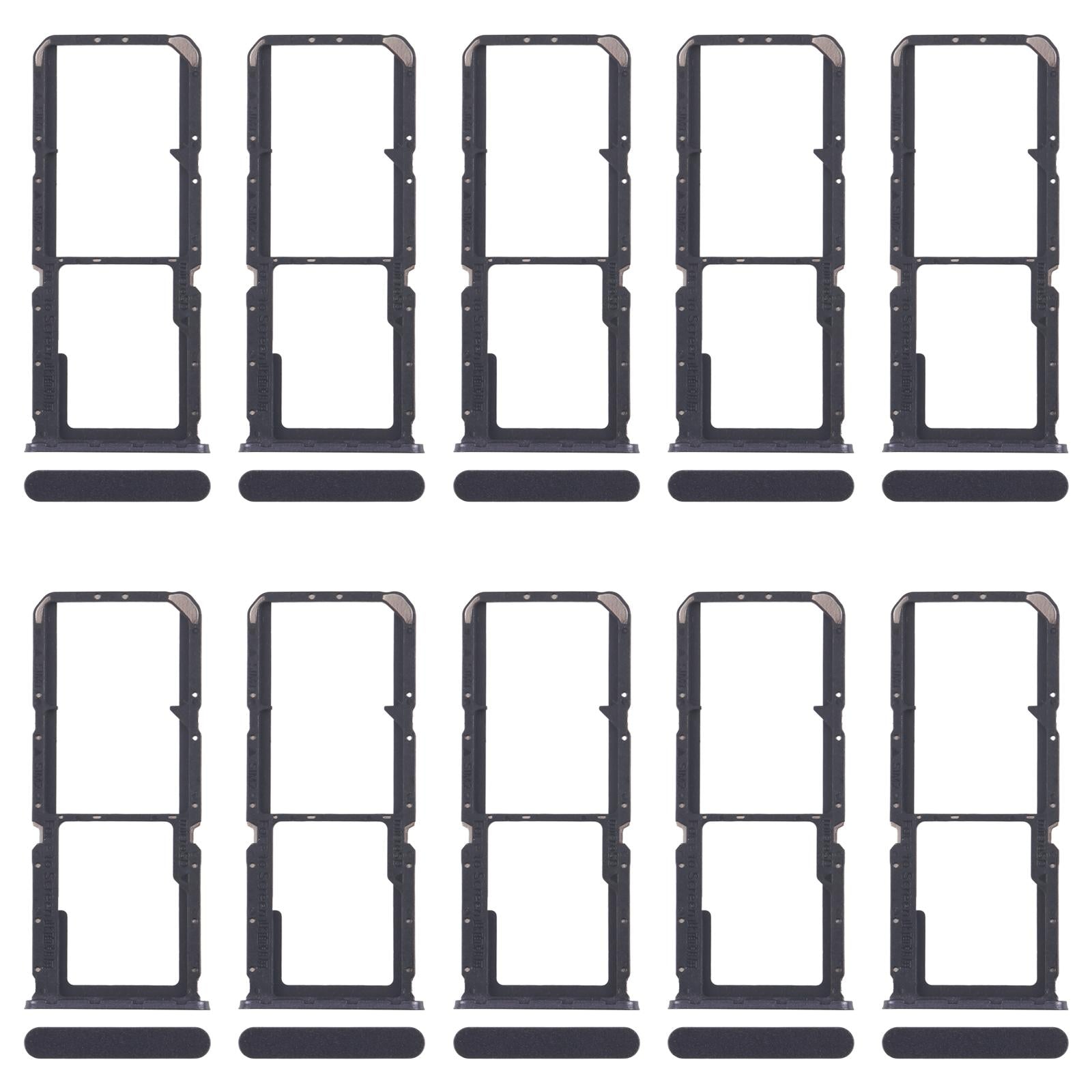 For OPPO A3x 4G CPH2641 10pcs Original SIM Card Tray + SIM Card Tray + Micro SD Card Tray (Black)
