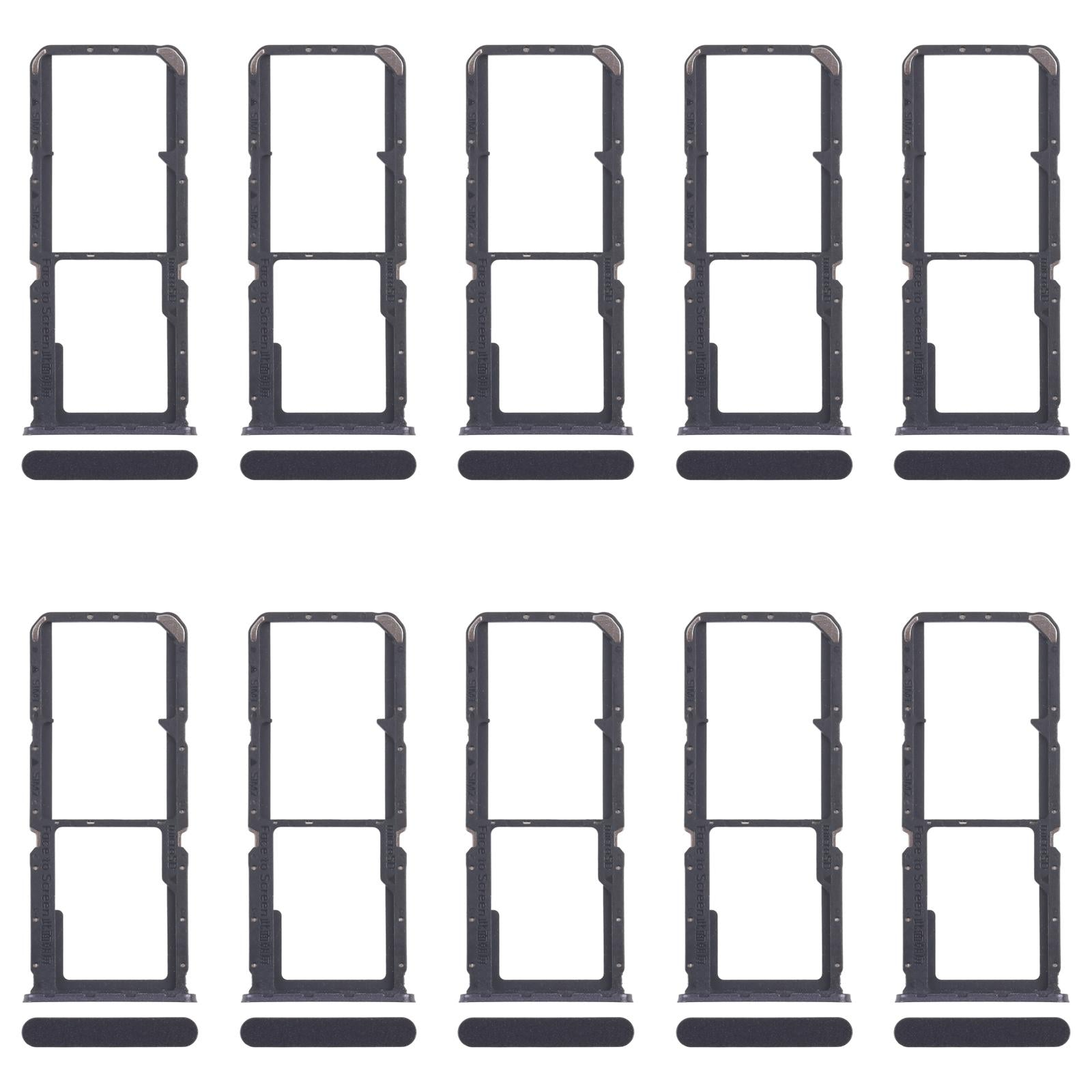For OPPO A60 4G CPH2631 10pcs Original SIM Card Tray + SIM Card Tray + Micro SD Card Tray (Black)