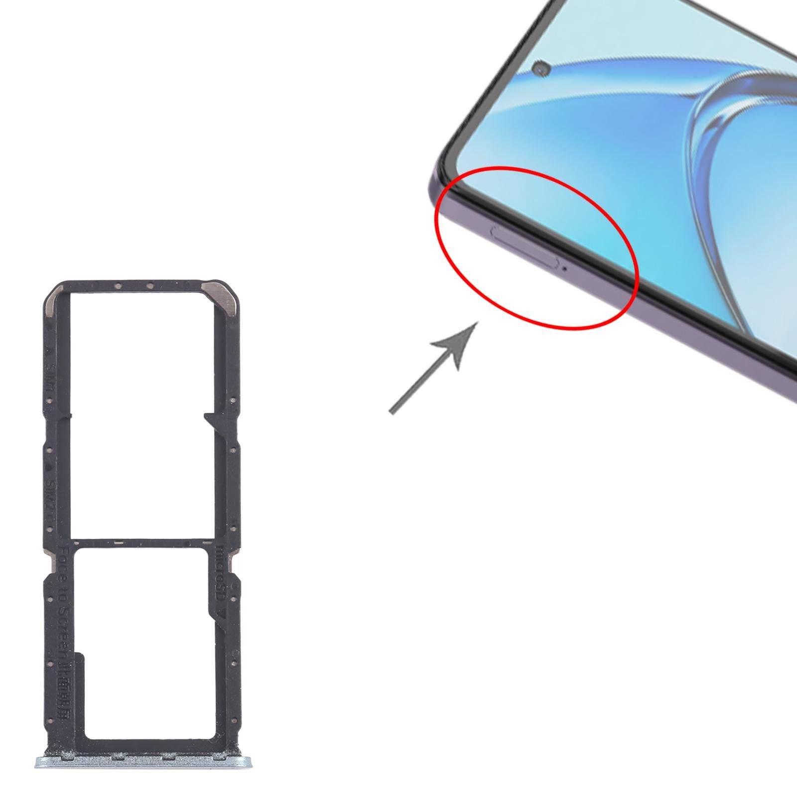 For OPPO A60 4G CPH2631 10pcs Original SIM Card Tray + SIM Card Tray + Micro SD Card Tray (Green)