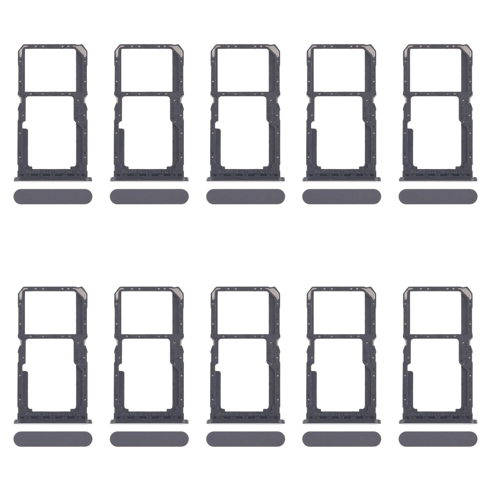 For OPPO A80 5G CPH2639 10pcs Original SIM Card Tray + SIM Card Tray / Micro SD Card Tray (Black)
