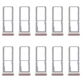 For OPPO Reno7 4G CPH2363 10pcs Original SIM Card Tray + SIM Card Tray + Micro SD Card Tray (Gold)