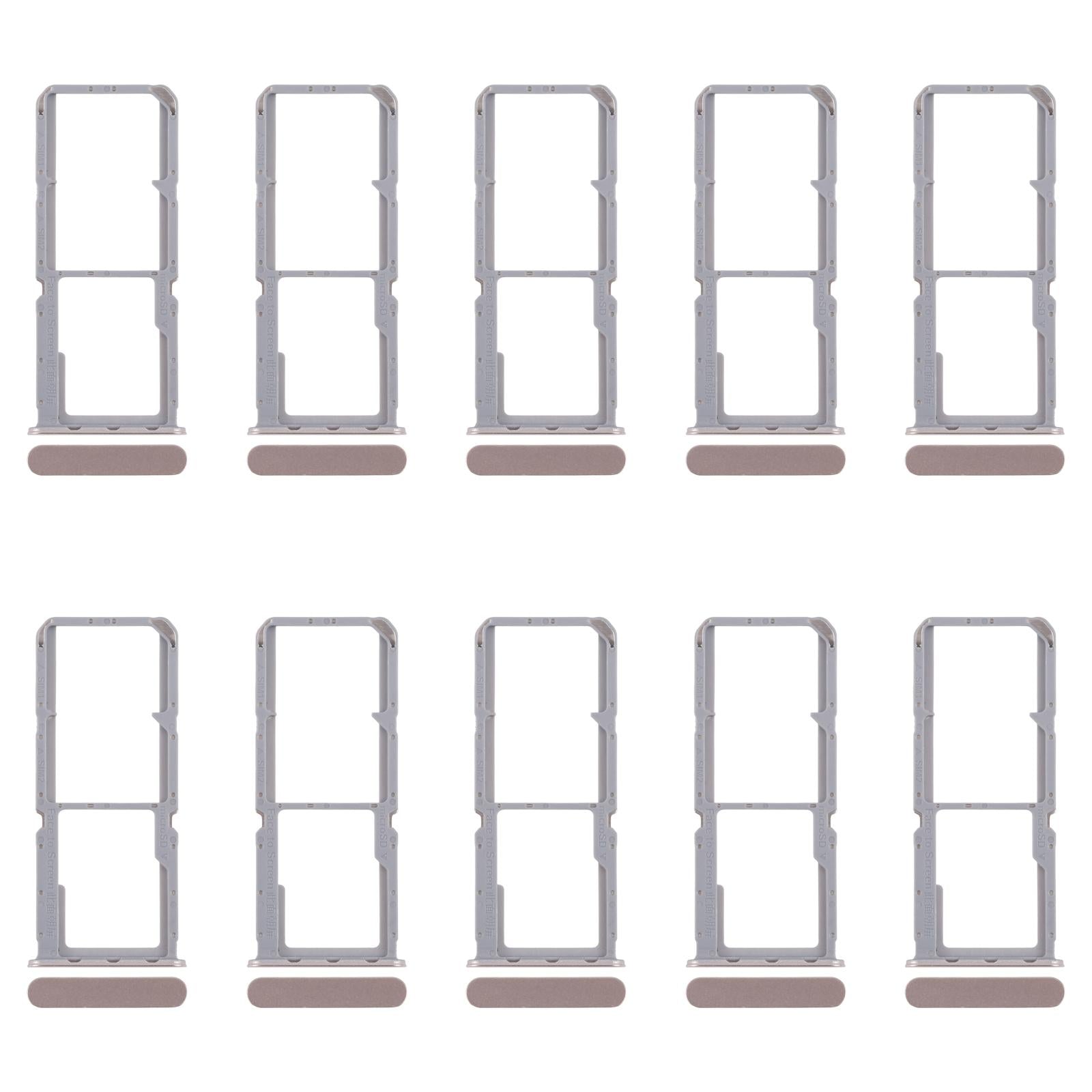 For OPPO Reno7 4G CPH2363 10pcs Original SIM Card Tray + SIM Card Tray + Micro SD Card Tray (Gold)