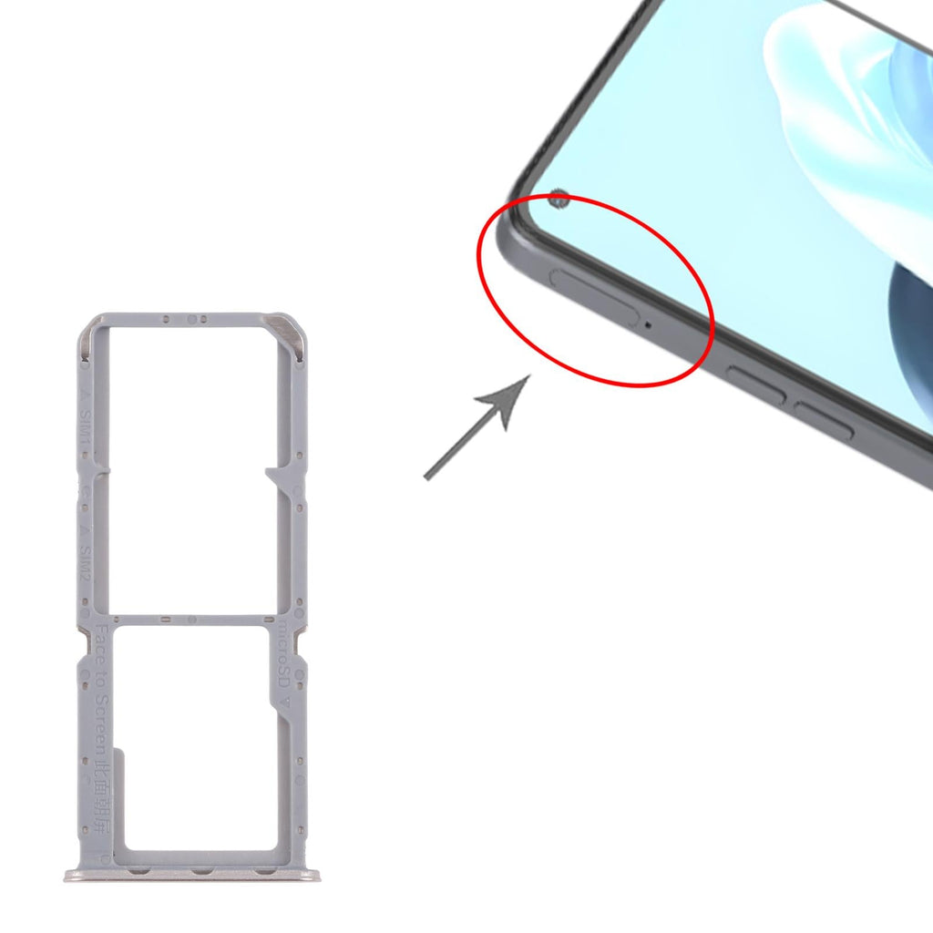For OPPO Reno7 4G CPH2363 10pcs Original SIM Card Tray + SIM Card Tray + Micro SD Card Tray (Gold)