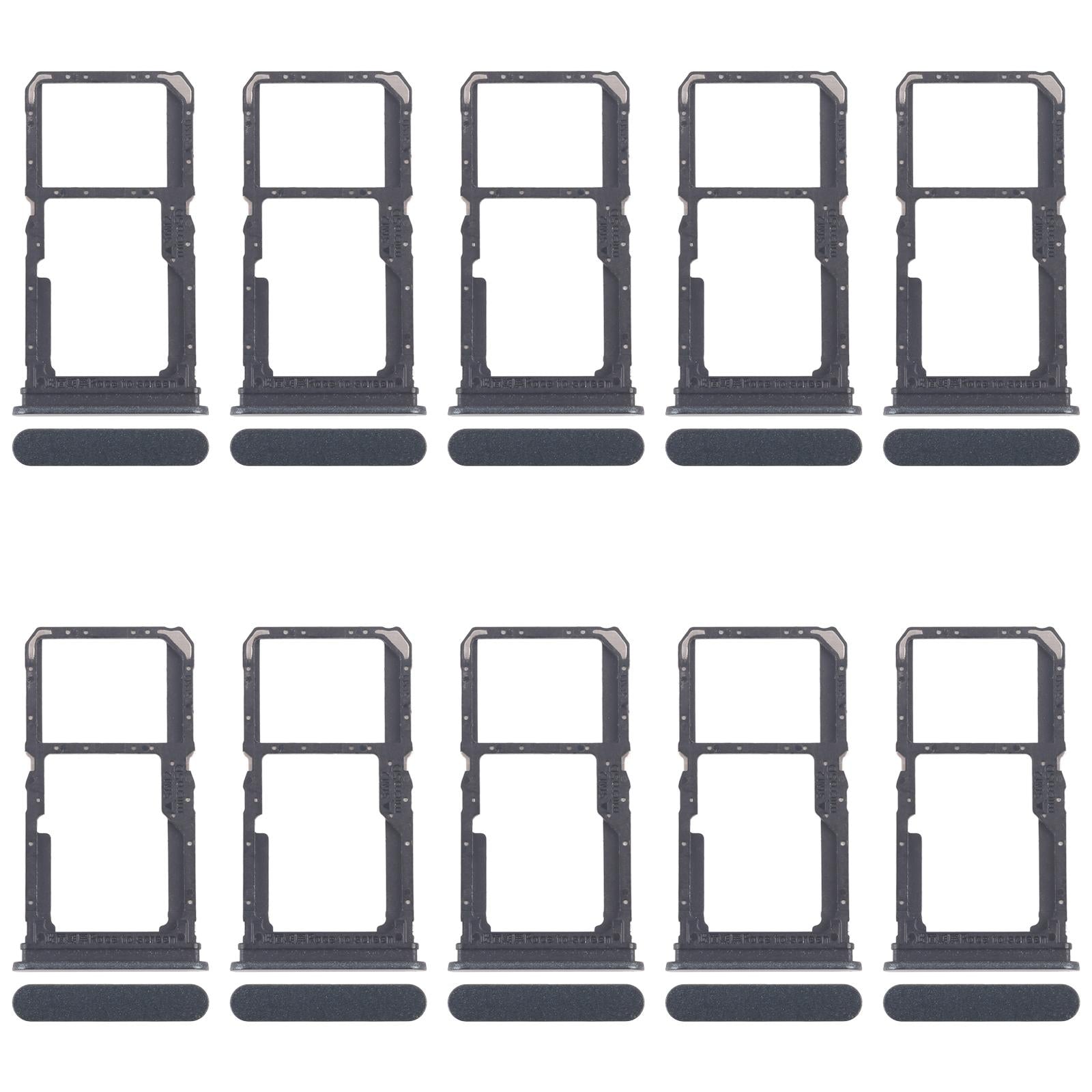 For OPPO Reno11 F CPH2603 10pcs Original SIM Card Tray + SIM Card Tray / Micro SD Card Tray (Black)