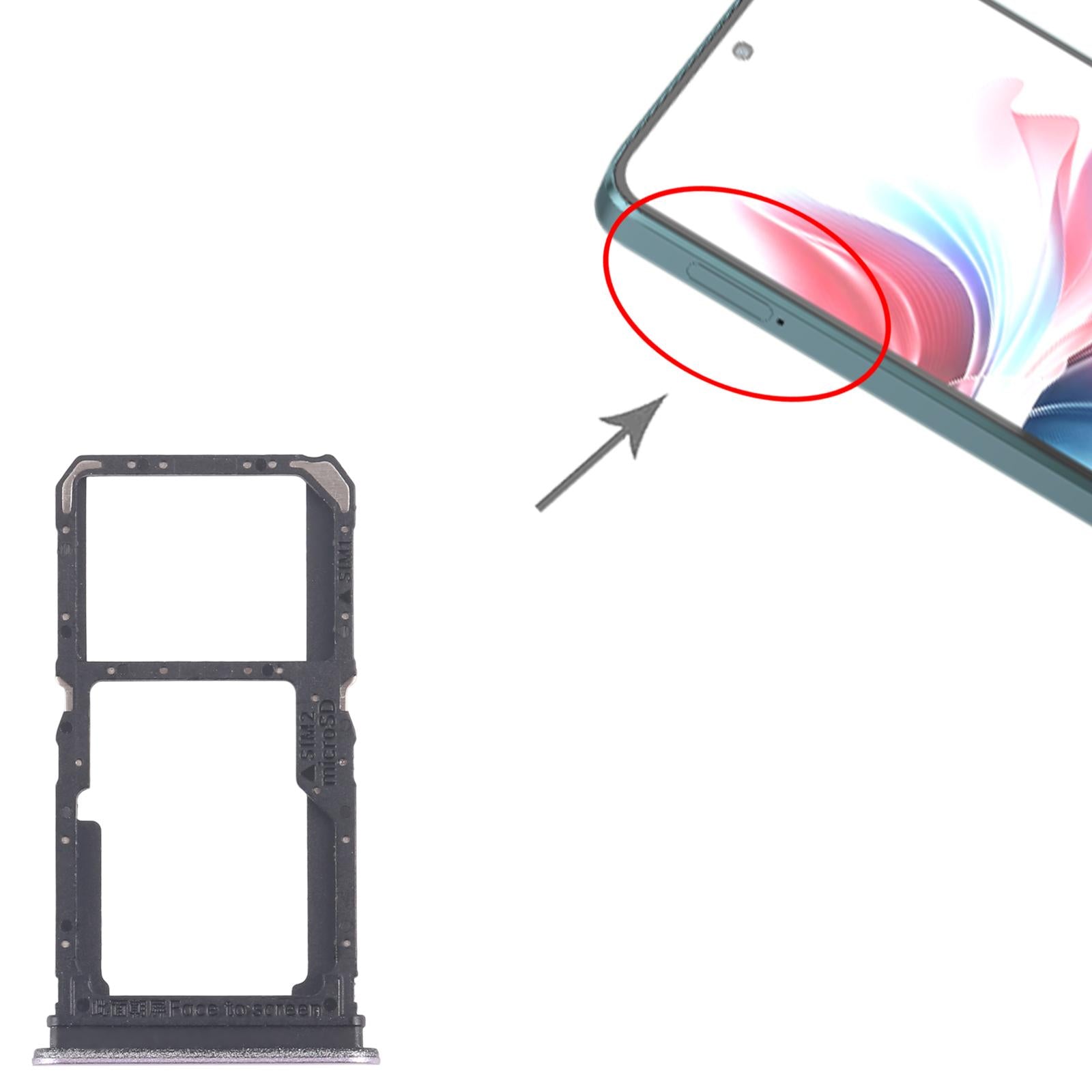 For OPPO Reno11 F CPH2603 10pcs Original SIM Card Tray + SIM Card Tray / Micro SD Card Tray (Pink)