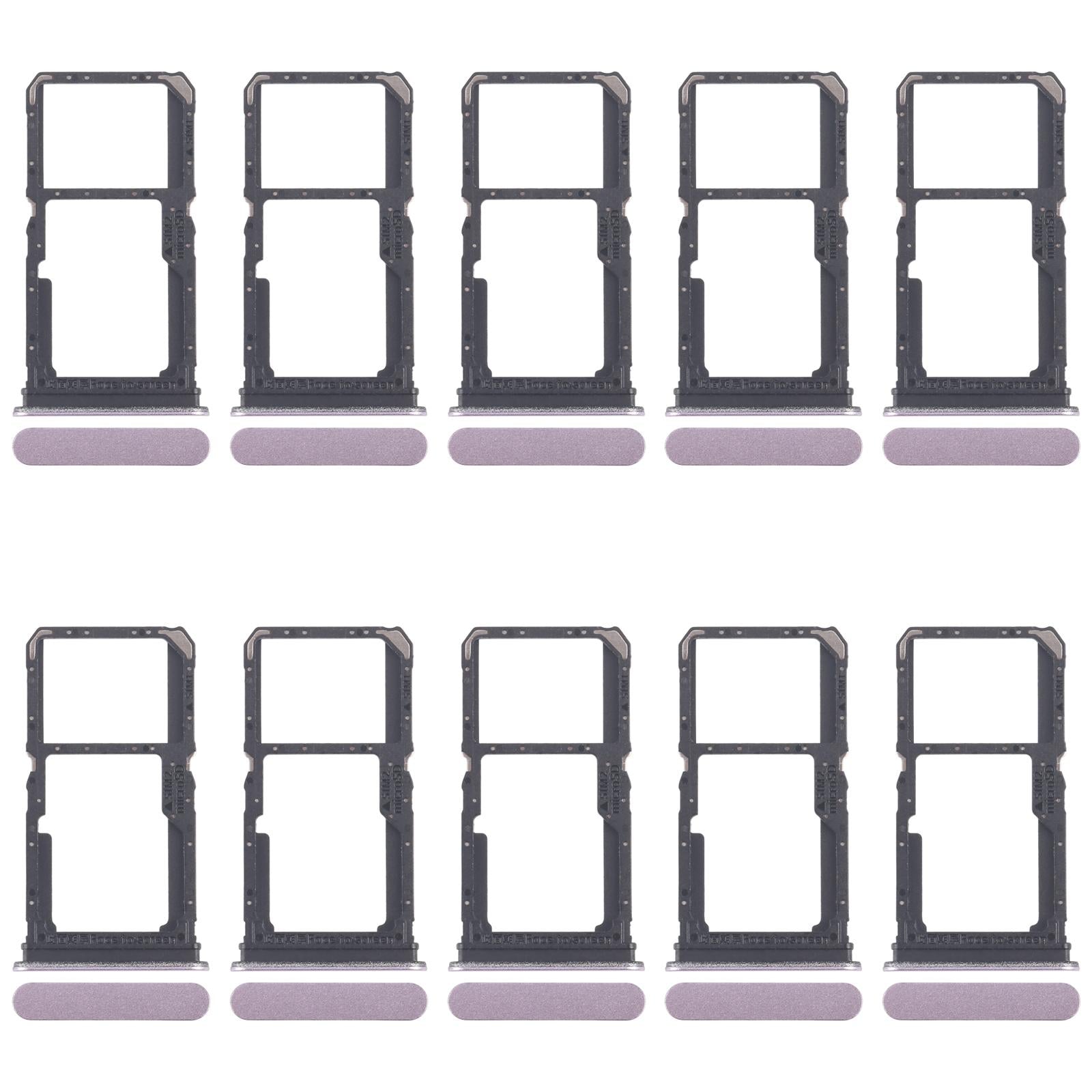For OPPO Reno11 F CPH2603 10pcs Original SIM Card Tray + SIM Card Tray / Micro SD Card Tray (Pink)