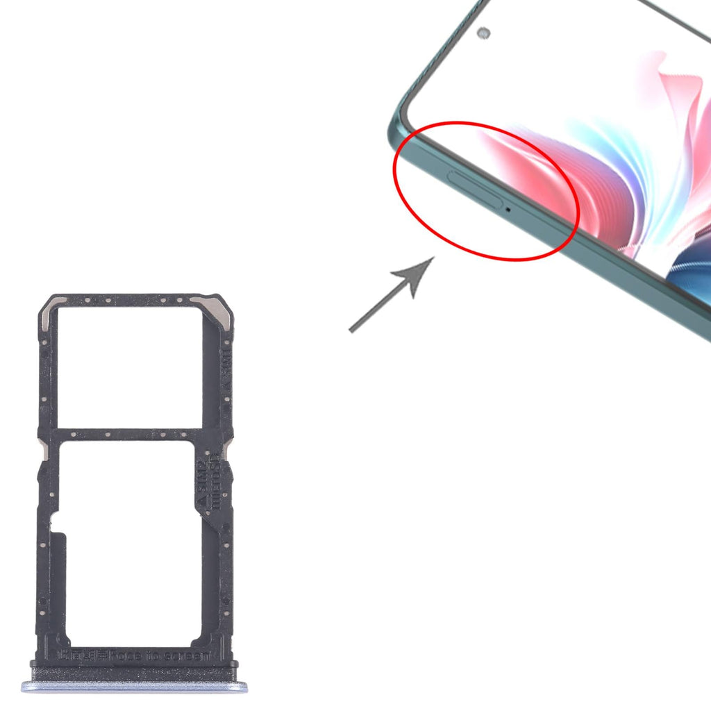 For OPPO Reno11 F CPH2603 10pcs Original SIM Card Tray + SIM Card Tray / Micro SD Card Tray (Blue)