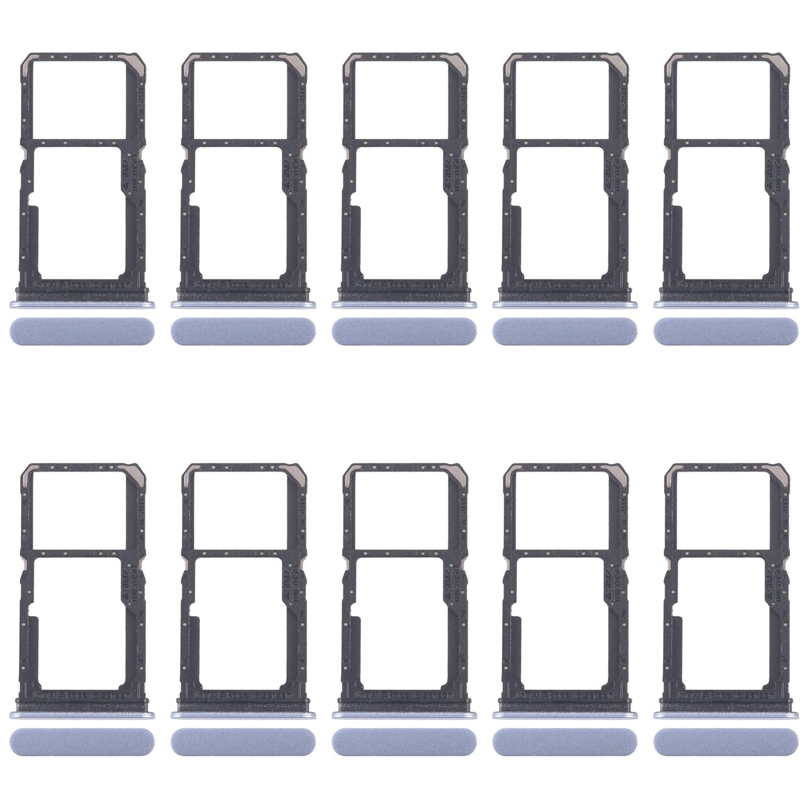 For OPPO Reno11 F CPH2603 10pcs Original SIM Card Tray + SIM Card Tray / Micro SD Card Tray (Blue)