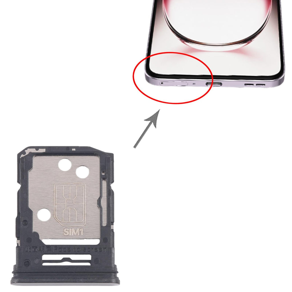 For OPPO Reno12 Pro CPH2629 10pcs Original SIM Card Tray + SIM Card Tray / Micro SD Card Tray (Black)