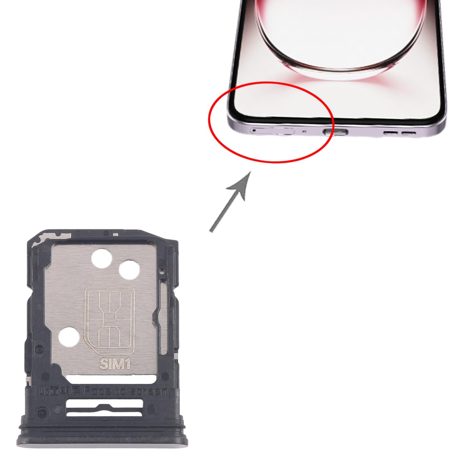For OPPO Reno12 5G CPH2625 10pcs Original SIM Card Tray + SIM Card Tray / Micro SD Card Tray (Black)