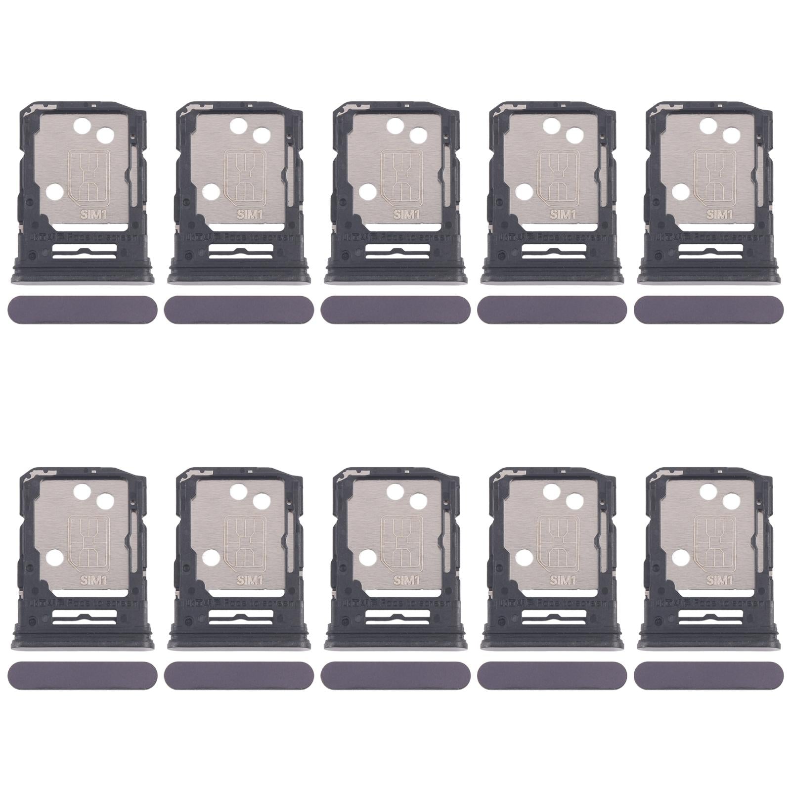 For OPPO Reno12 5G CPH2625 10pcs Original SIM Card Tray + SIM Card Tray / Micro SD Card Tray (Black)