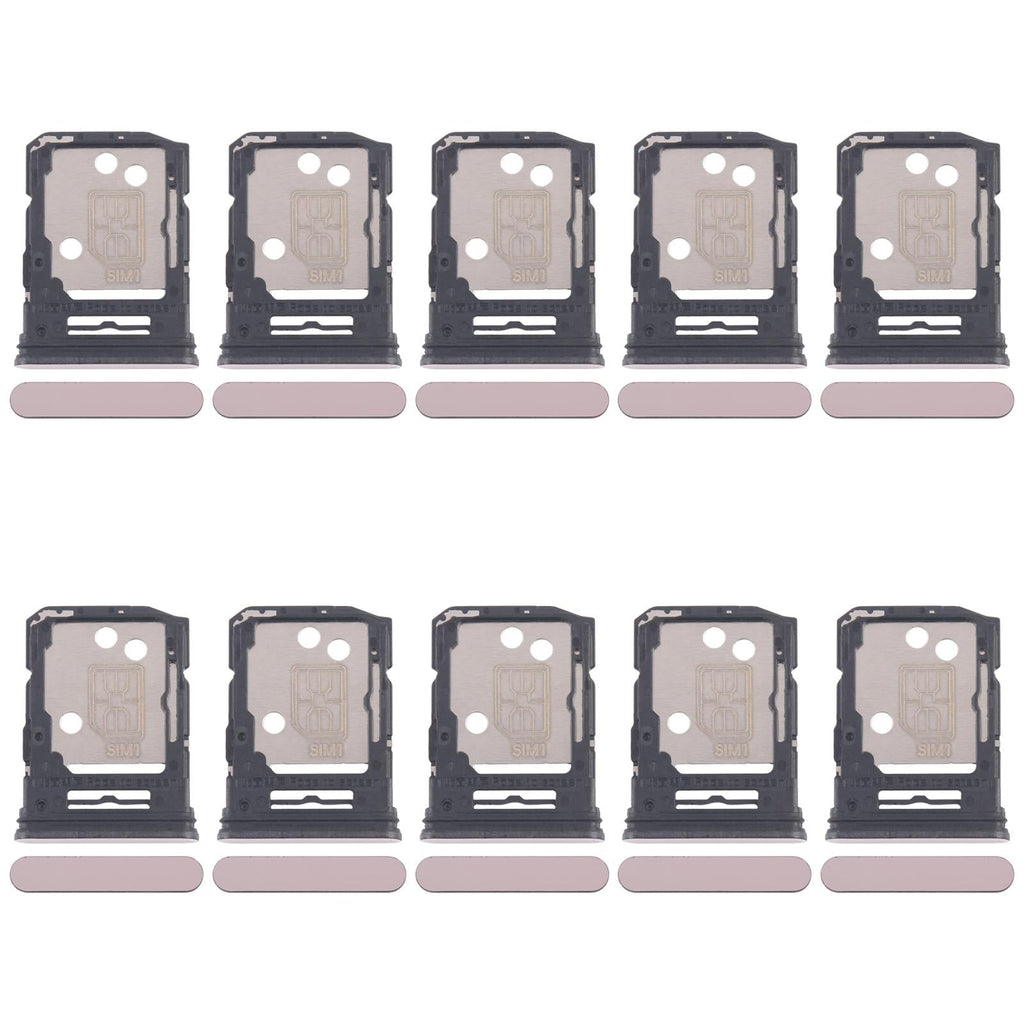 For OPPO Reno12 5G CPH2625 10pcs Original SIM Card Tray + SIM Card Tray / Micro SD Card Tray (Pink)