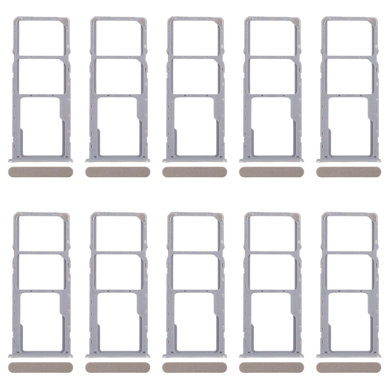 For Realme C51 RMX3830 10pcs Original SIM Card Tray + SIM Card Tray + Micro SD Card Tray (Gold)