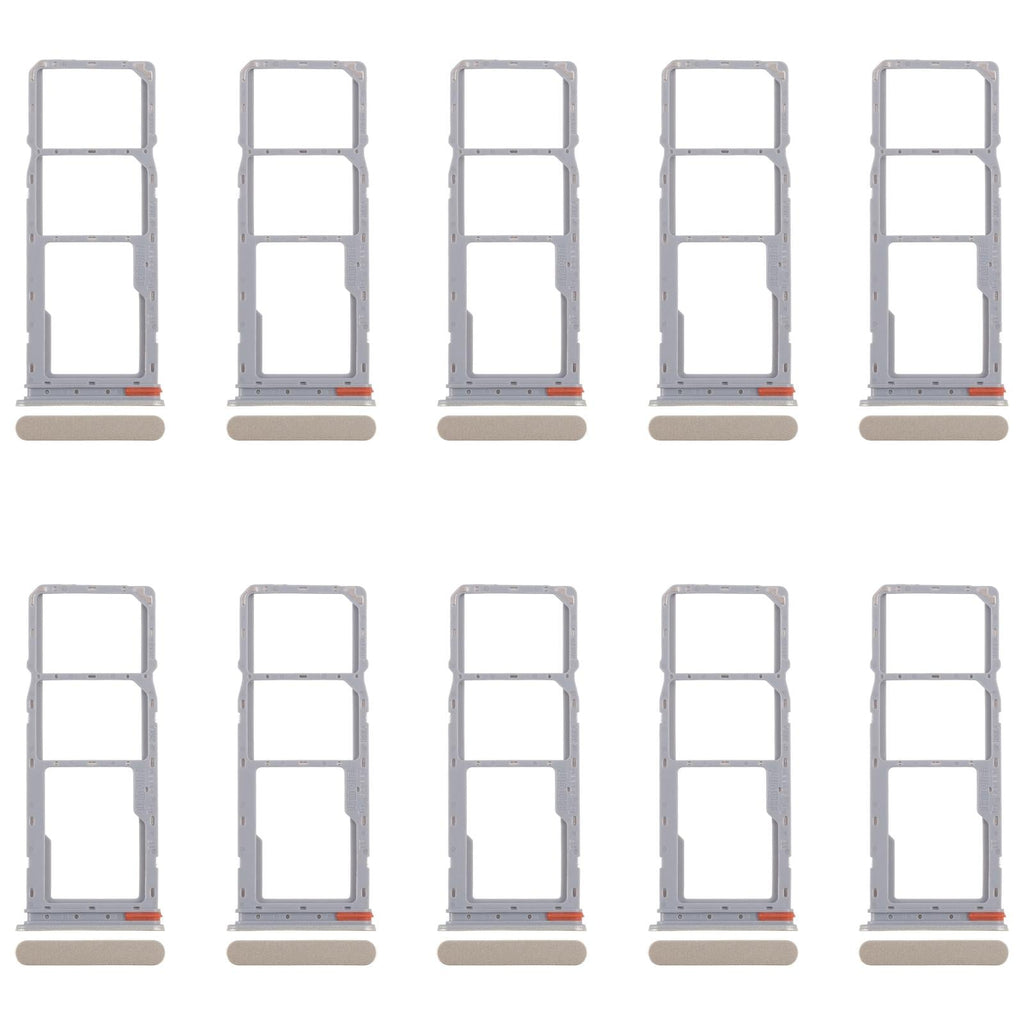 For Realme C75 4G RMX3941 10pcs Original SIM Card Tray + SIM Card Tray + Micro SD Card Tray (Gold)