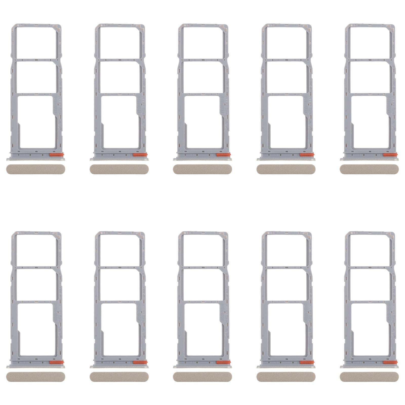 For Realme C75 4G RMX3941 10pcs Original SIM Card Tray + SIM Card Tray + Micro SD Card Tray (Gold)