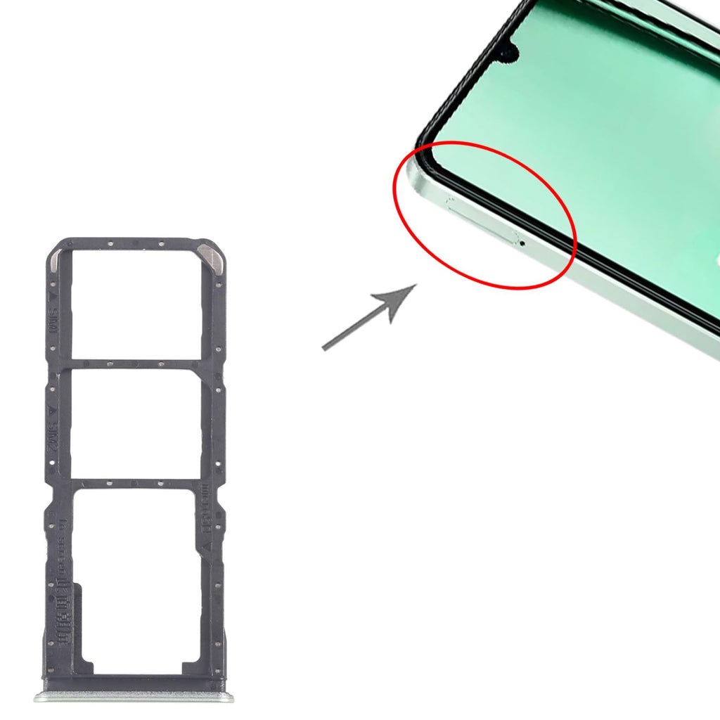 For Realme Note 60x 4G RMX3938 10pcs Original SIM Card Tray + SIM Card Tray + Micro SD Card Tray (Green)