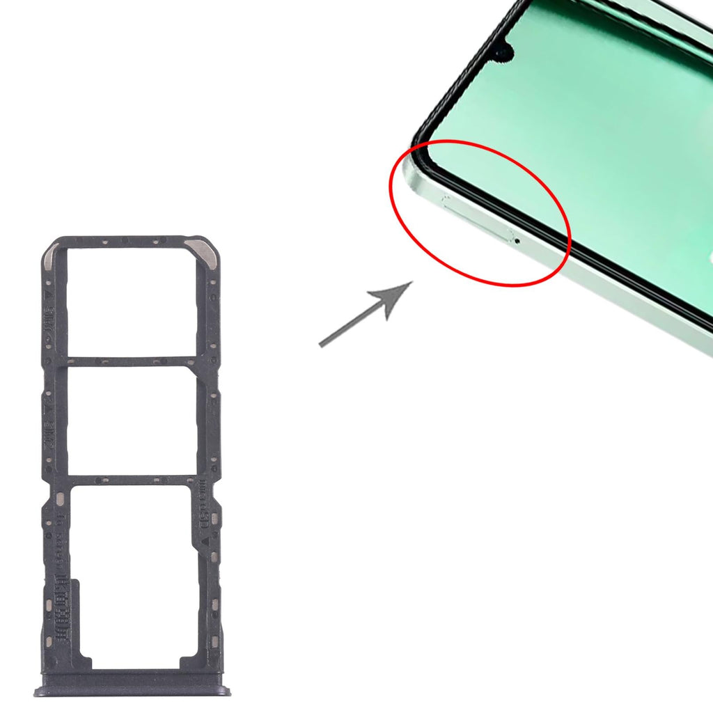 For Realme Note 60x 4G RMX3938 10pcs Original SIM Card Tray + SIM Card Tray + Micro SD Card Tray (Purple)