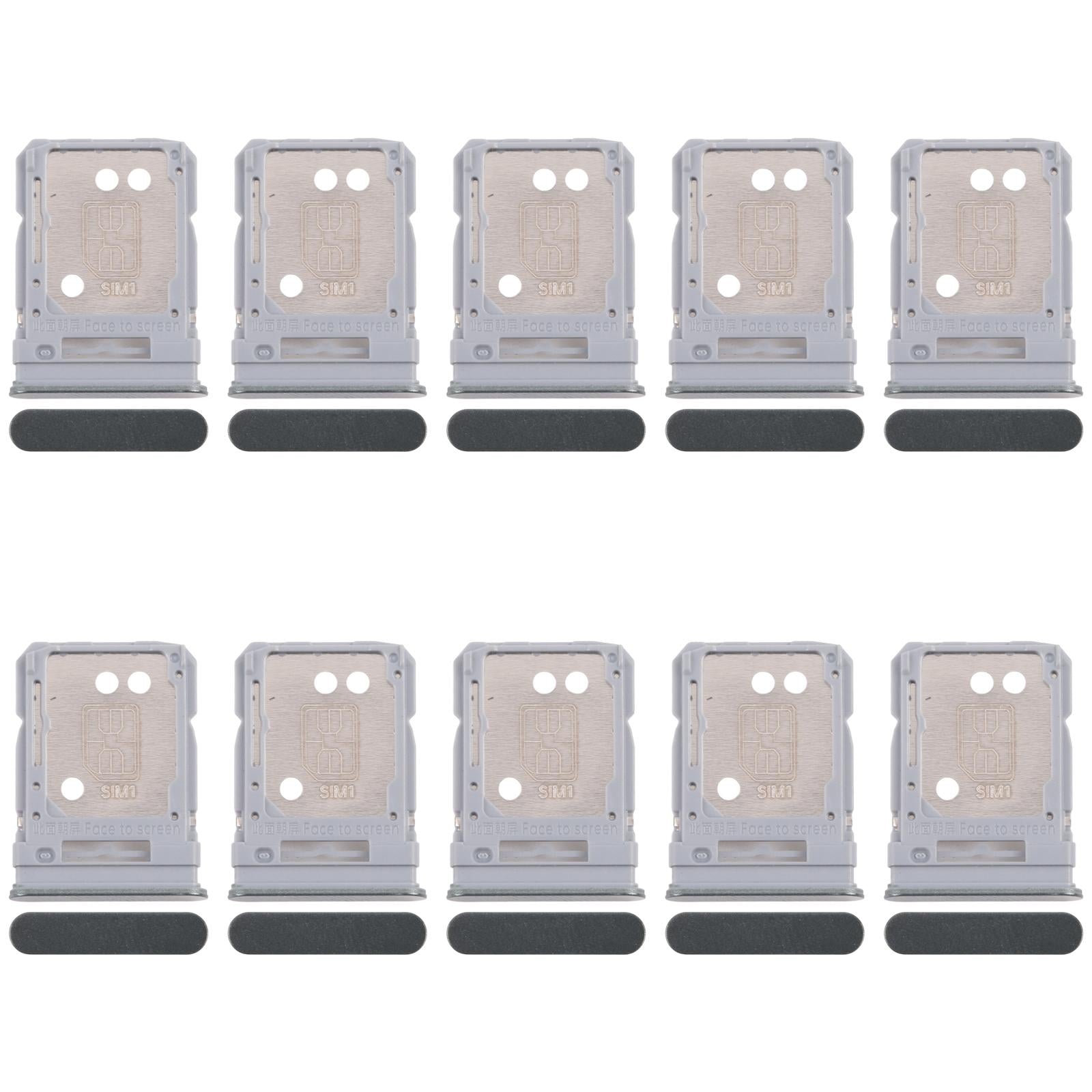For Realme 12+ 5G RMX3867 10pcs Original SIM Card Tray + SIM Card Tray / Micro SD Card Tray (Dark Green)